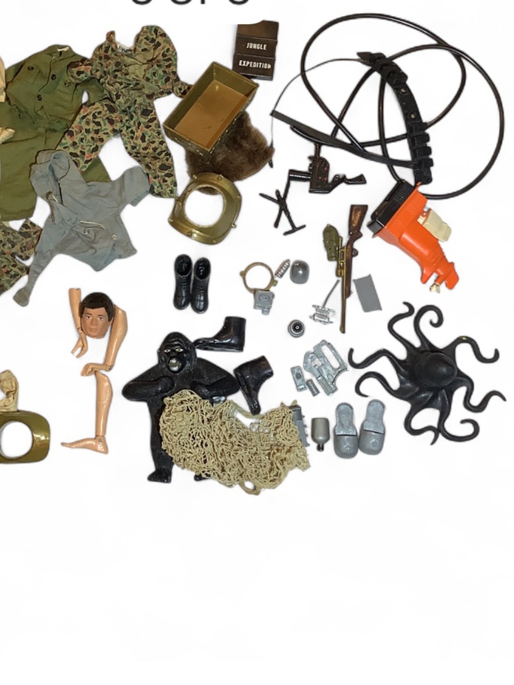 LARGE LOT 60’s~70’s GI Joe: Head Appendages Accessories JUNGLE~DIVING~CLOTHES - Picture 10 of 10